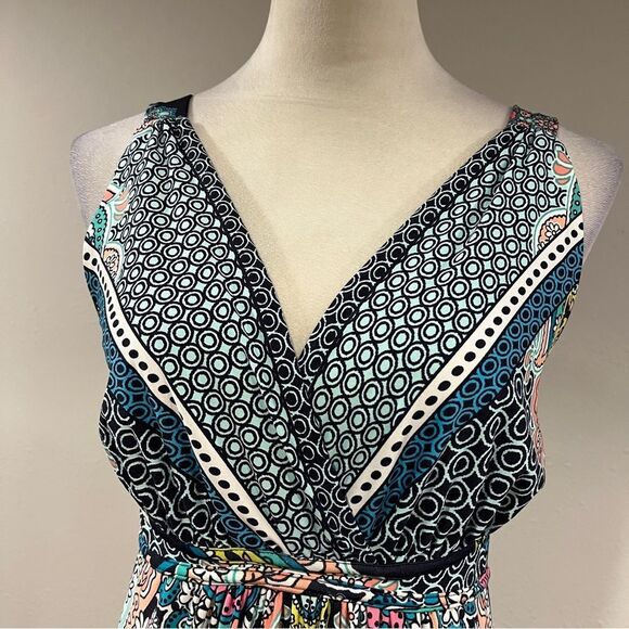 Metaphor Elegant v-neck floral Multicolor Maxi Dress size small - Picture 2 of 12